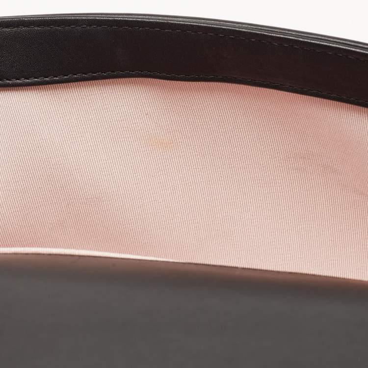 Pre Owned Chanel Black Chevron Caviar and Leather Medium Pearl Boy Flap Bag