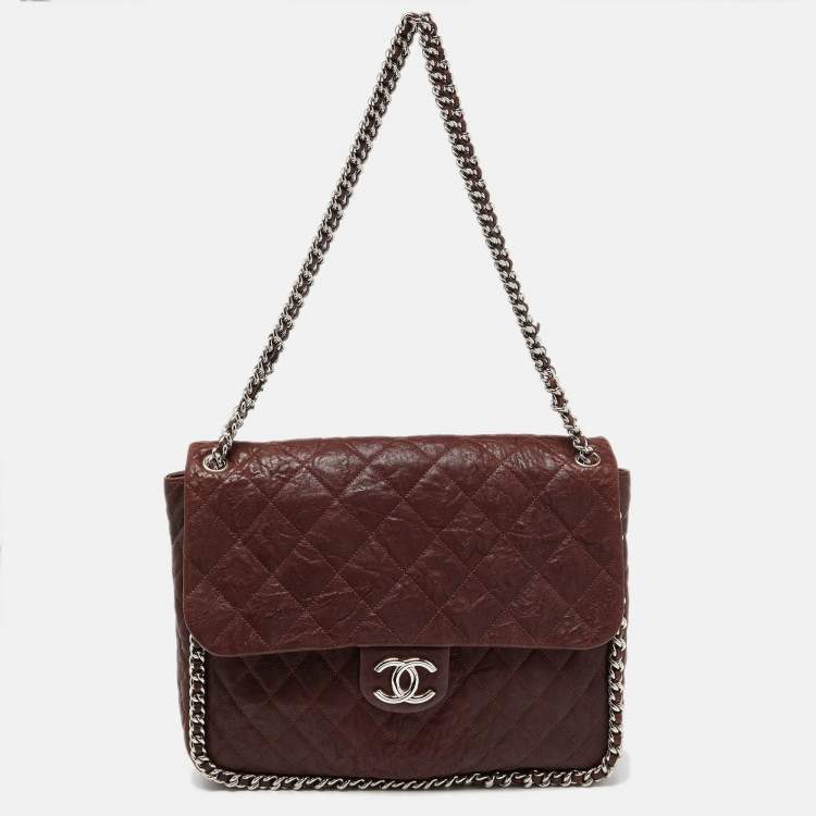 Chanel Burgundy Quilted Leather Maxi Chain Around Flap Bag Chanel | The  Luxury Closet