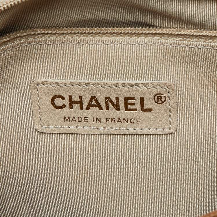 Pre Owned Chanel Brown Quilted Caviar Leather Large Boy Flap Bag