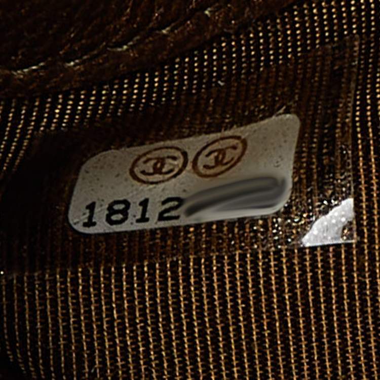 Pre Owned Chanel Metallic Brown Quilted Leather L Yen Wallet