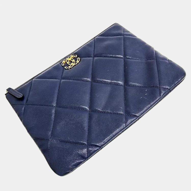 Chanel discount blue clutch