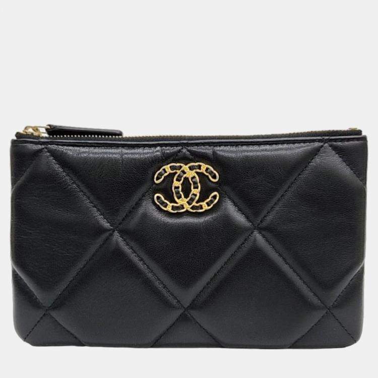 Chanel Black Leather 19 Pouch