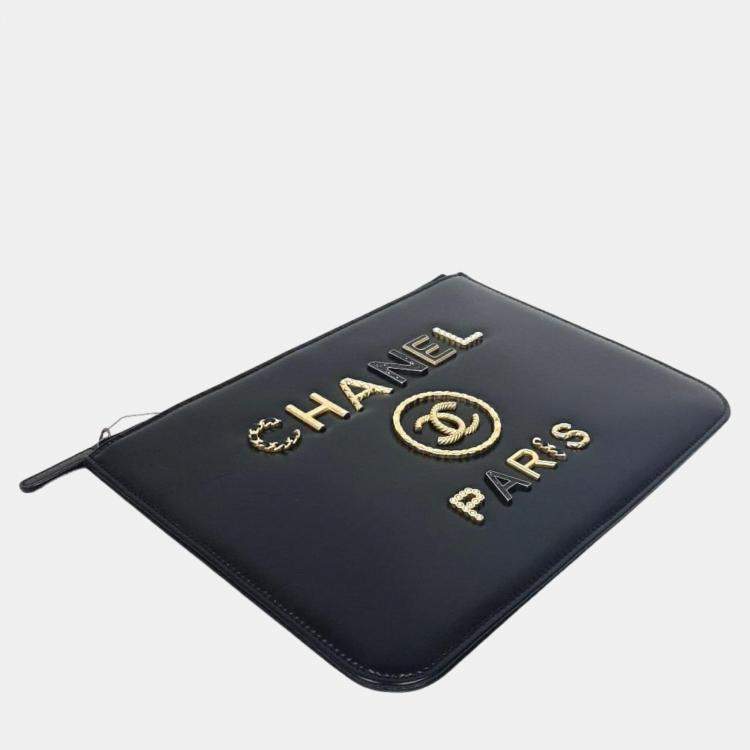Pre Owned Chanel Black Leather 19 Clutch Bag 