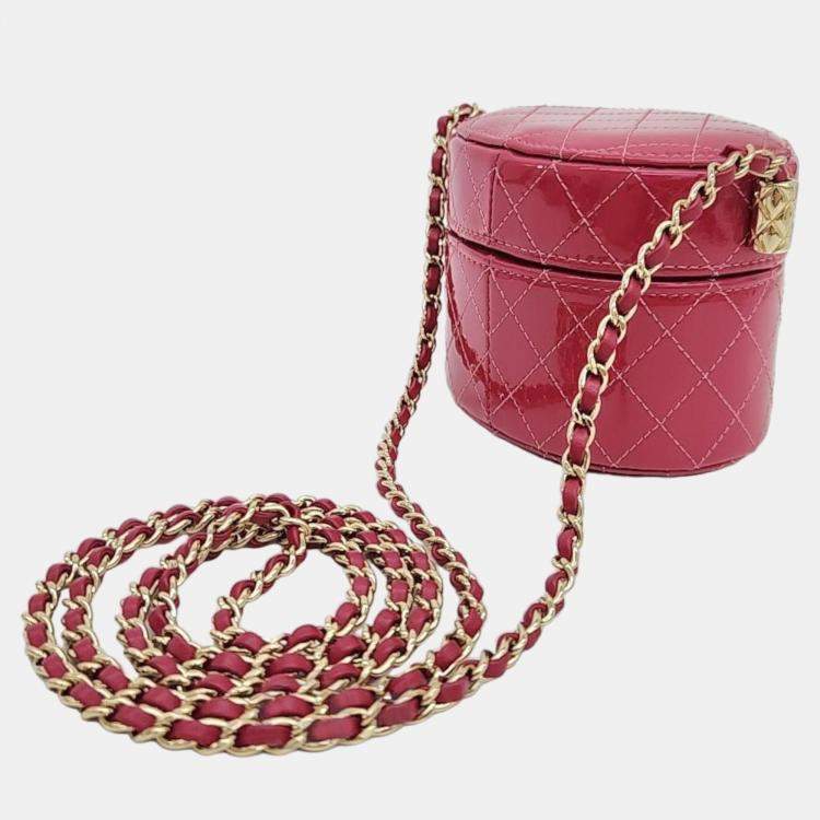 Chanel Red Patent Leather Mini Vanity Case Shoulder Bag Chanel
