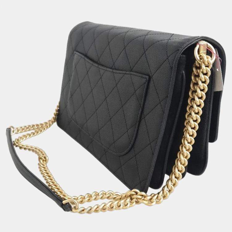 Chanel Black Leather and Suede Coco Flap Shoulder Bag Chanel