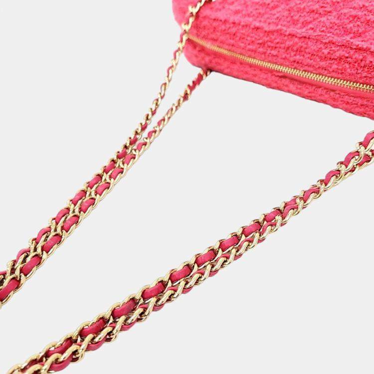مملوكة مسبقًا Chanel Pink Leather Tweed Camera Shoulder Bag 
