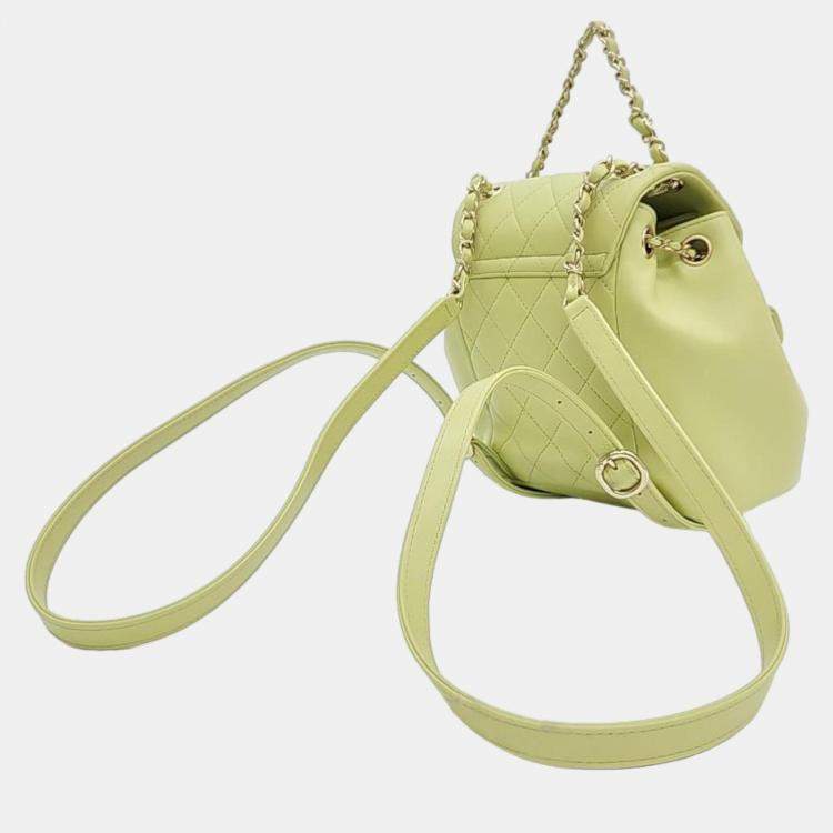 Chanel Green Leather Small Duma Backpack Chanel