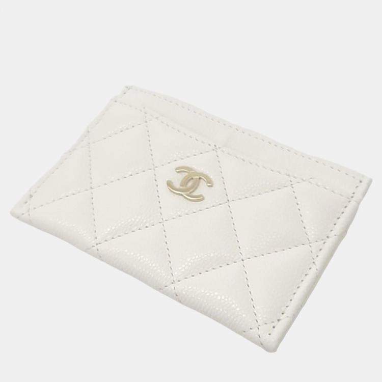 Chanel white card discount holder