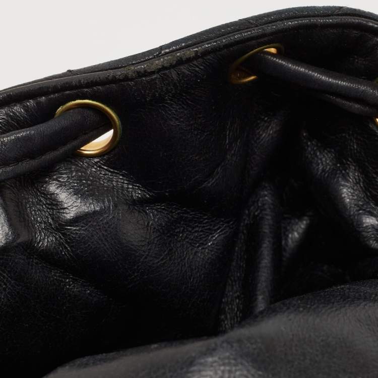 Pre Owned Chanel Black Quilted Leather Vintage Duma Backpack