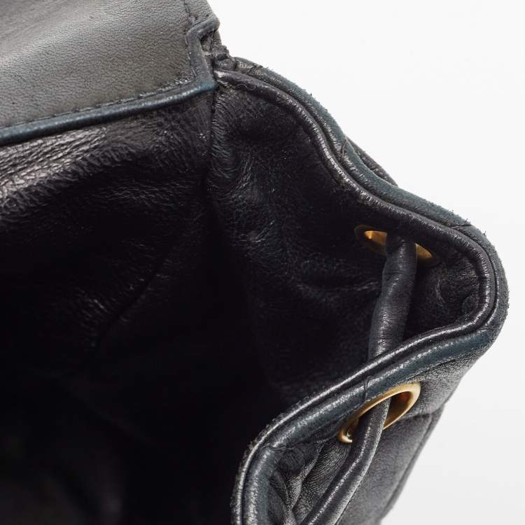 Pre Owned Chanel Black Quilted Leather Vintage Duma Backpack