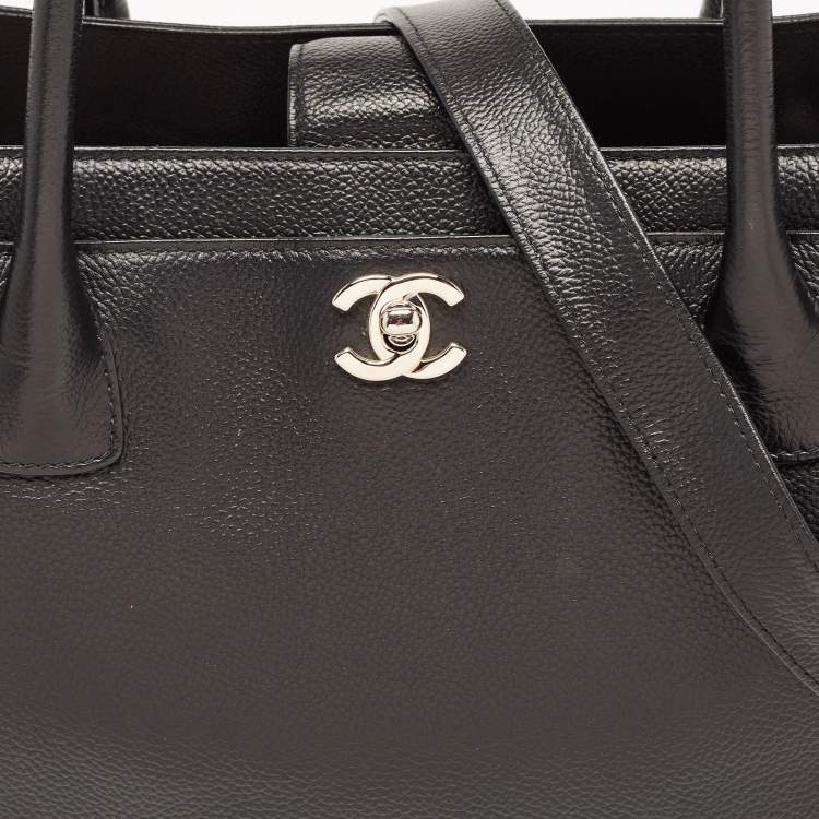 Pre Owned Chanel Black Leather Cerf Shopper Tote