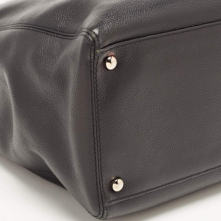 Pre Owned Chanel Black Leather Cerf Shopper Tote