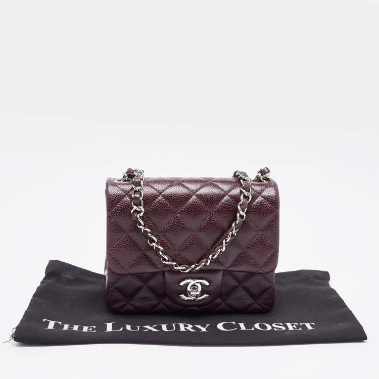 Pre Owned Chanel Dark Brown Quilted Leather Mini Square Classic Single Flap