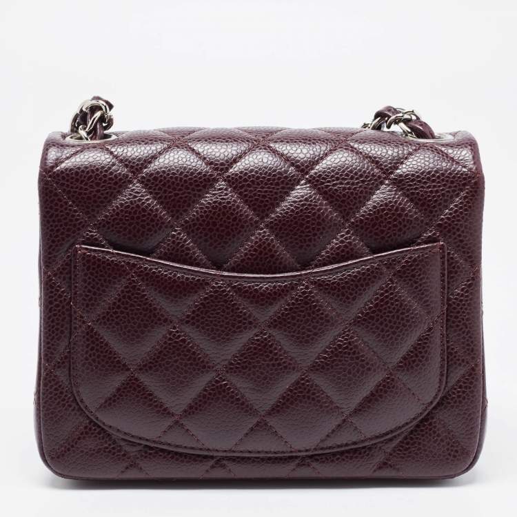 Pre Owned Chanel Dark Brown Quilted Leather Mini Square Classic Single Flap