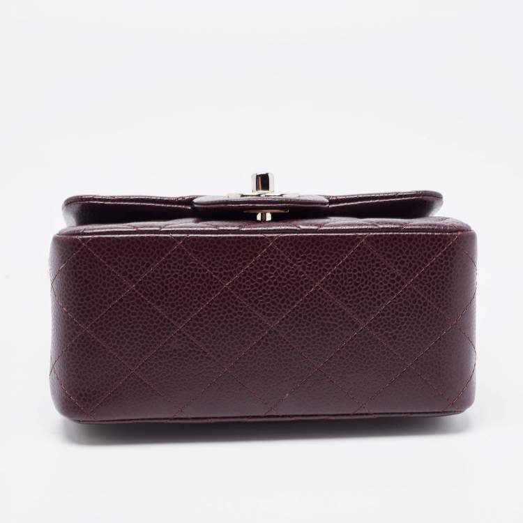 Pre Owned Chanel Dark Brown Quilted Leather Mini Square Classic Single Flap