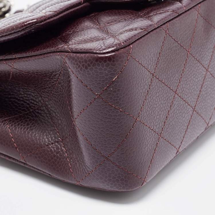 Pre Owned Chanel Dark Brown Quilted Leather Mini Square Classic Single Flap