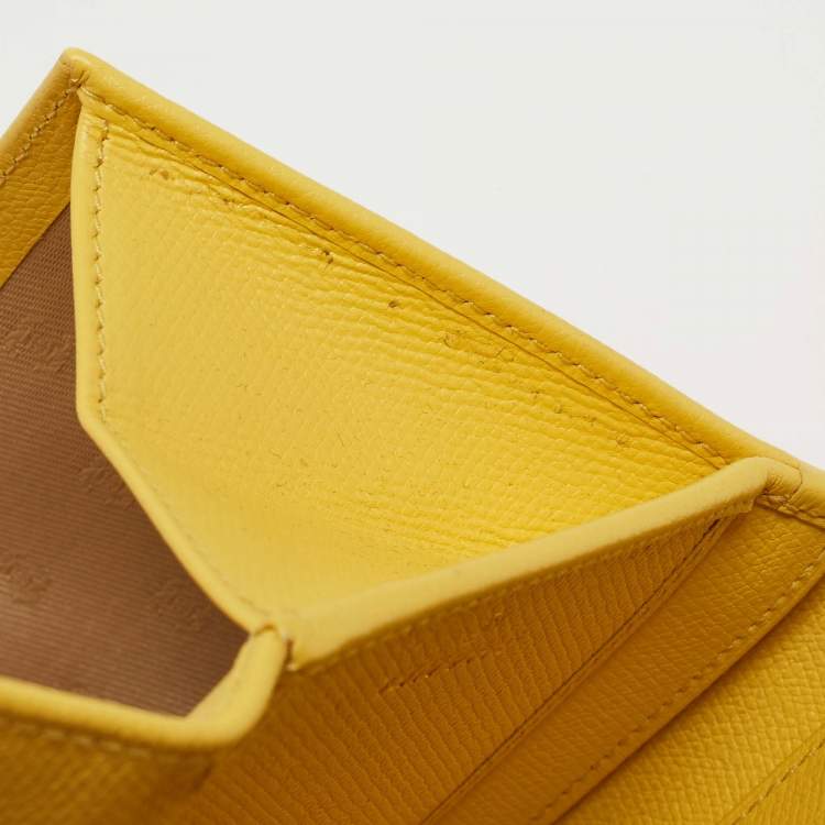 Pre Owned Chanel Yellow Leather CC Flap French Continental Wallet