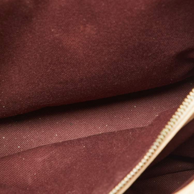 Pre Owned Chanel Beige Quilted Leather Small Trapezio Bag