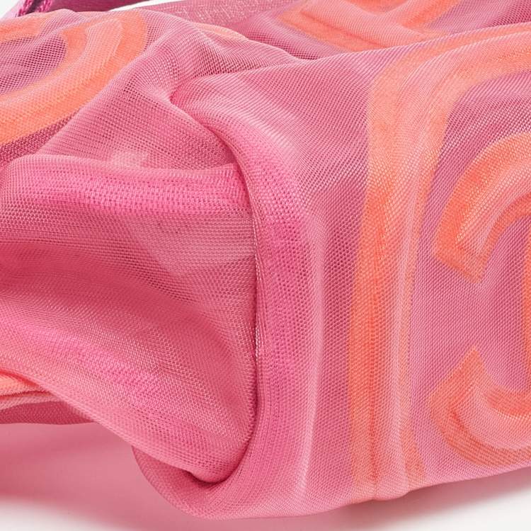 Pre Owned Chanel Pink Mesh and Fabric CC Belt Bag