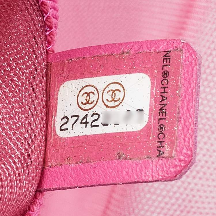 Pre Owned Chanel Pink Mesh and Fabric CC Belt Bag