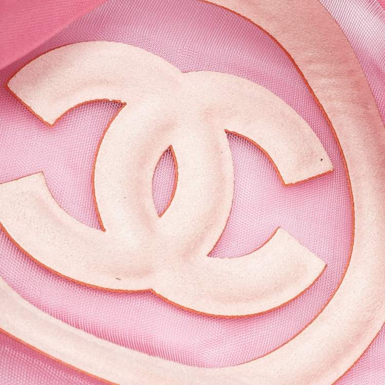 Pre Owned Chanel Pink Mesh and Fabric CC Belt Bag