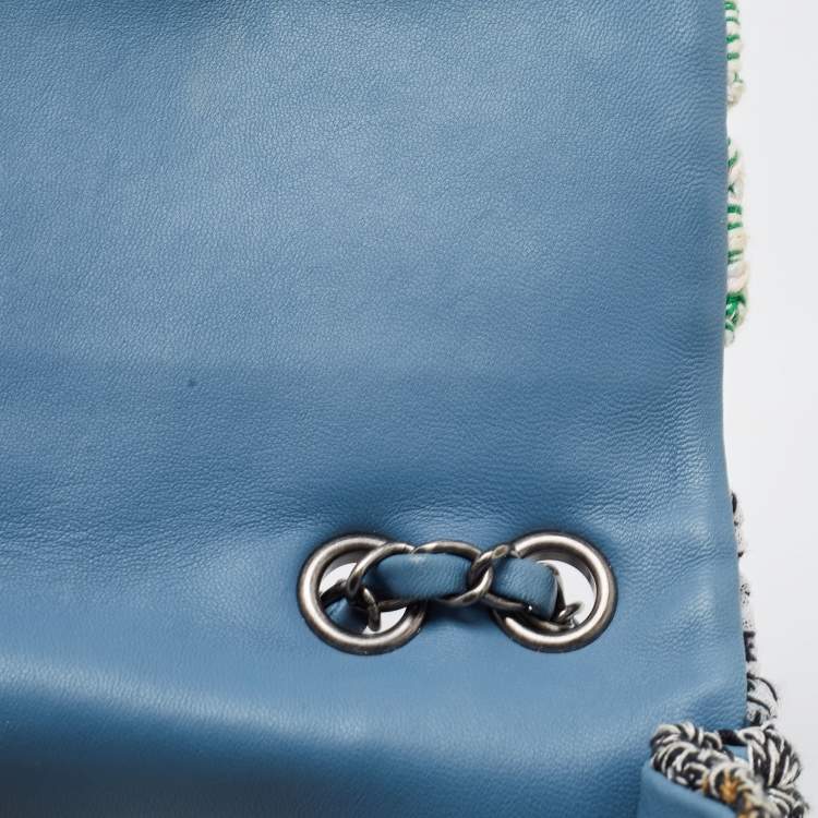 Pre Owned Chanel Multicolor Leather and Crochet Paris Seoul Flap Bag