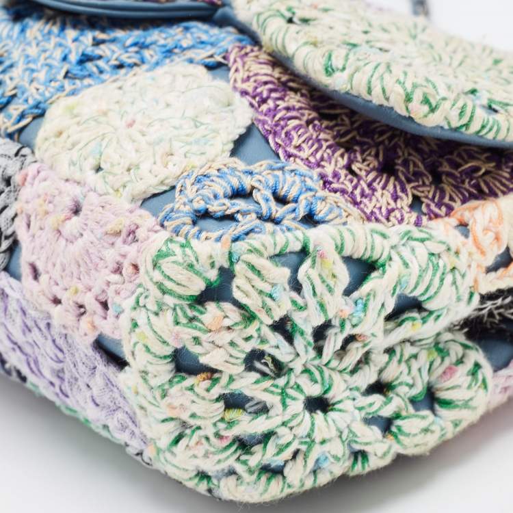 Pre Owned Chanel Multicolor Leather and Crochet Paris Seoul Flap Bag