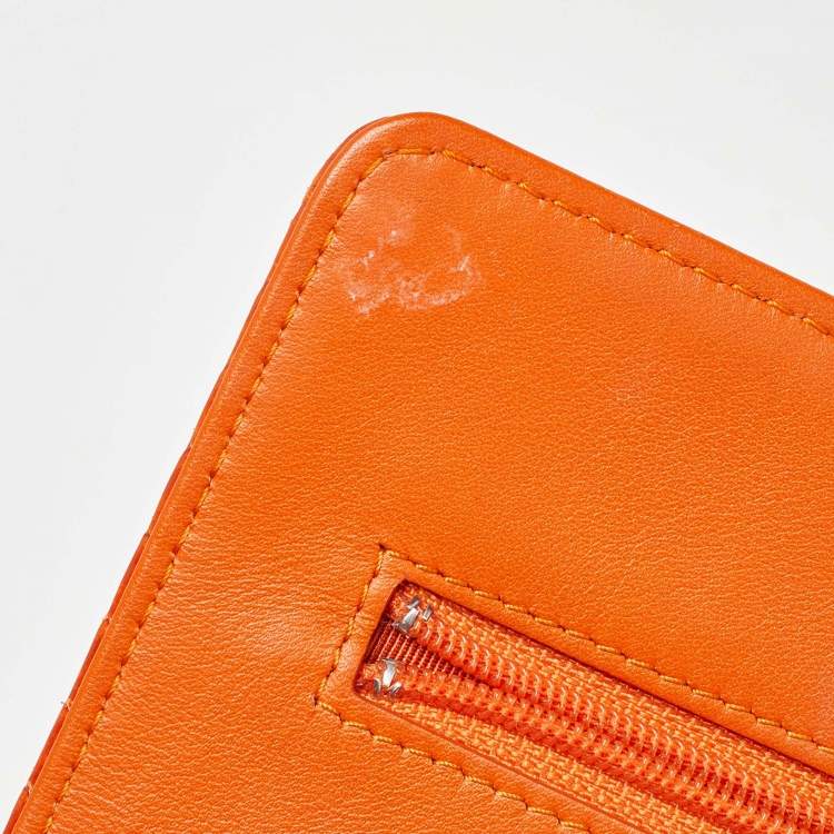 Pre Owned Chanel Orange Python Wallet on Chain