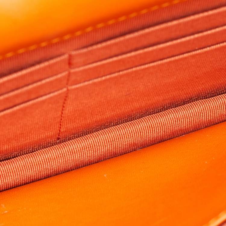 Pre Owned Chanel Orange Python Wallet on Chain