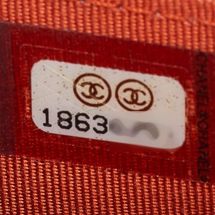 Pre Owned Chanel Orange Python Wallet on Chain