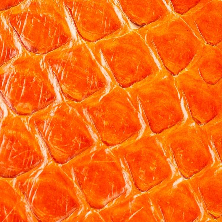 Pre Owned Chanel Orange Python Wallet on Chain