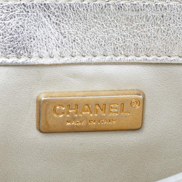 Pre Owned Chanel Metallic Multicolor Python Flap CC Logo Top Handle Bag