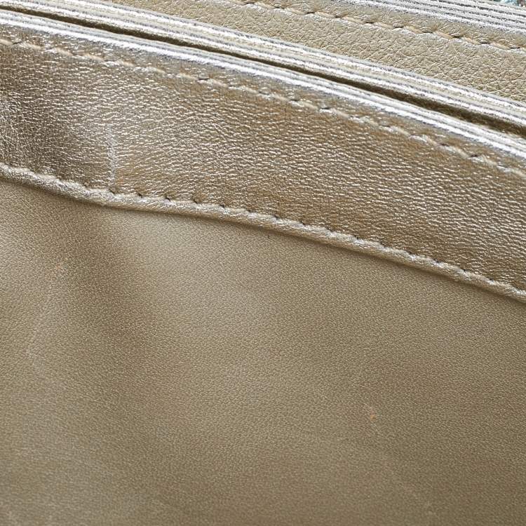 Pre Owned Chanel Metallic Multicolor Python Flap CC Logo Top Handle Bag