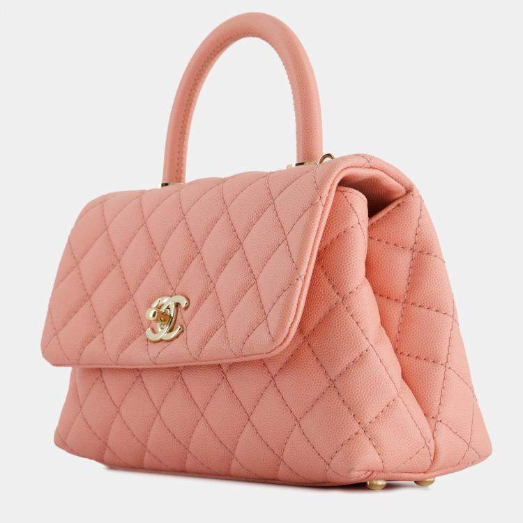 Chanel Small Pink Caviar Quilted Coco Flap Bag with Champagne Gold Hardware  Chanel