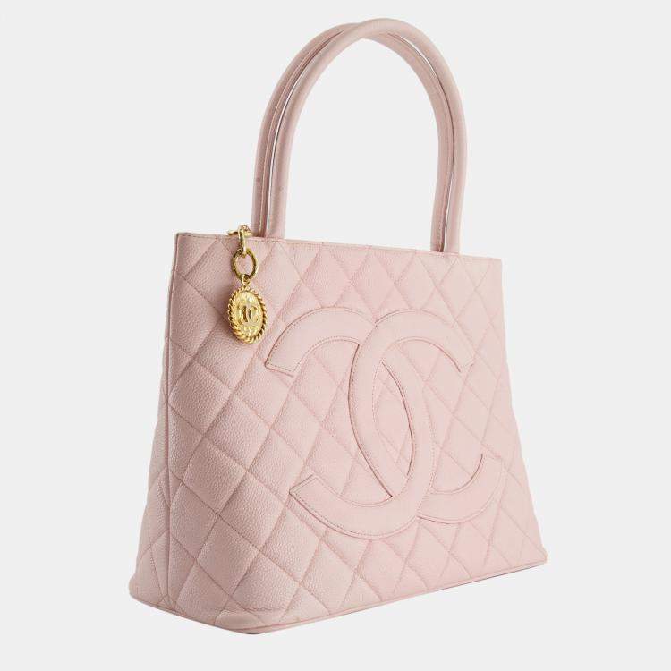 Chanel Vintage Baby Pink Tote Bag with CC Logo Caviar Leather and 24K Gold  Hardware Chanel