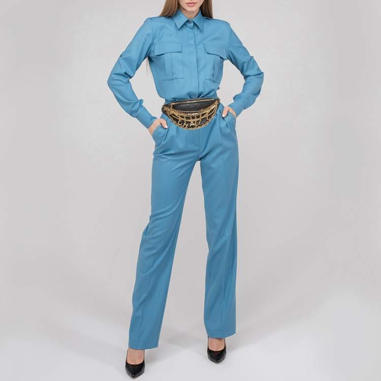 Pre Owned Chanel Black Quilted Leather All About Chains Waist Bag