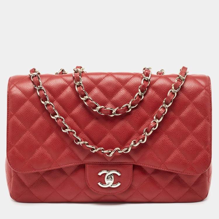 Chanel Red Patent Classic Jumbo Double Flap Bag | eBay