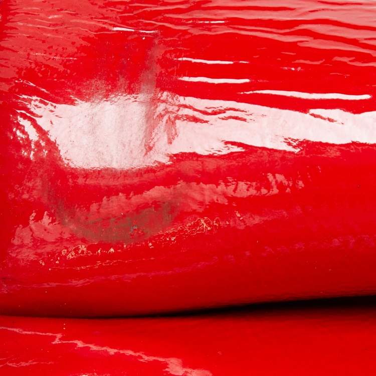 Pre Owned Chanel Red Puzzle Patent Leather Classic 226 Reissue 2.55 Flap Bag