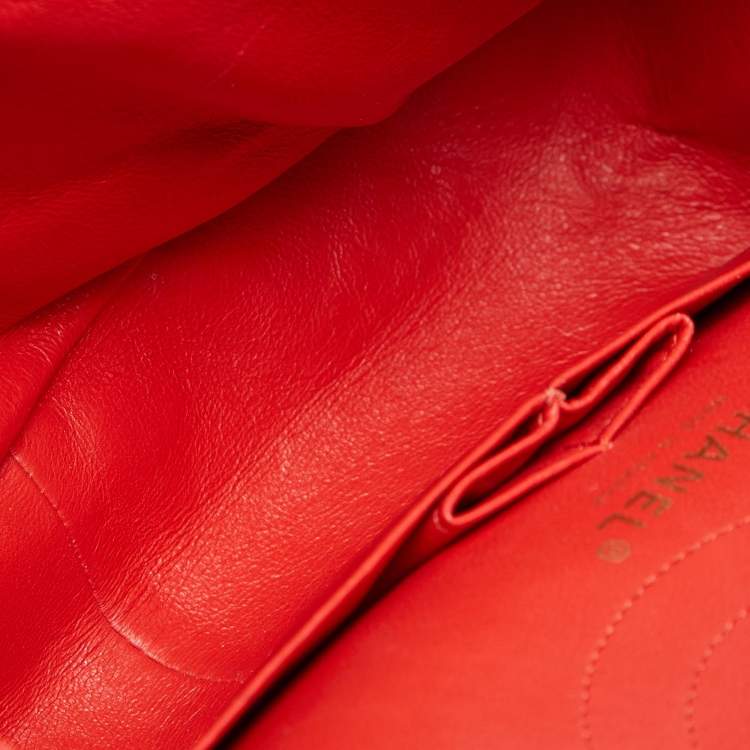 Pre Owned Chanel Red Puzzle Patent Leather Classic 226 Reissue 2.55 Flap Bag