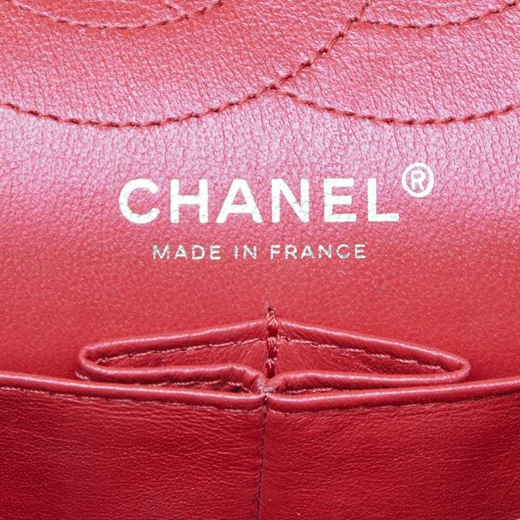 Pre Owned Chanel Red Puzzle Patent Leather Classic 226 Reissue 2.55 Flap Bag
