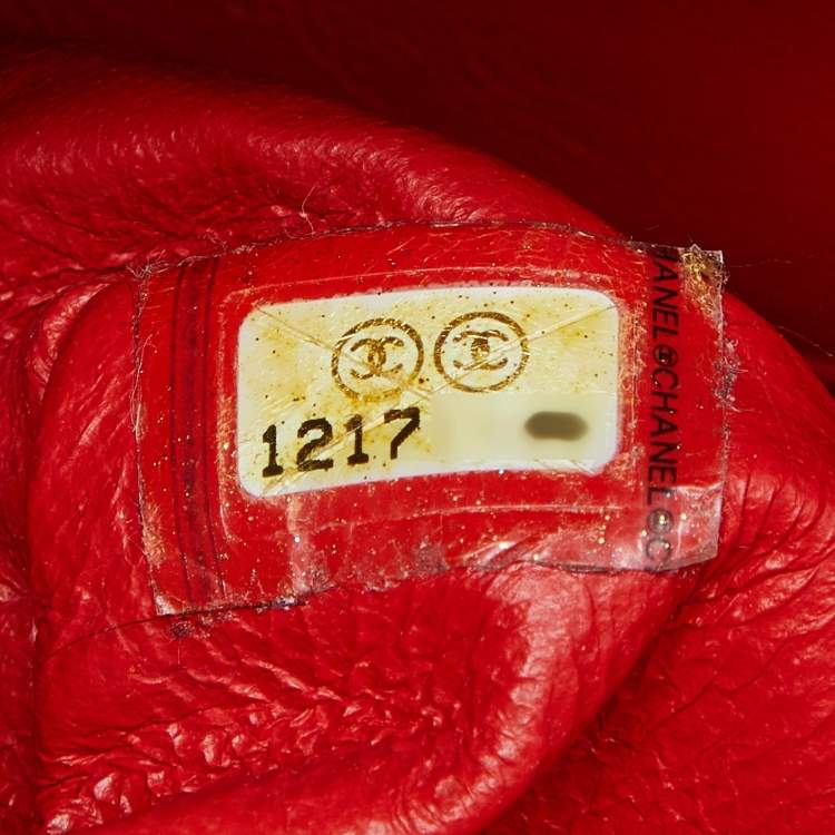 Pre Owned Chanel Red Puzzle Patent Leather Classic 226 Reissue 2.55 Flap Bag