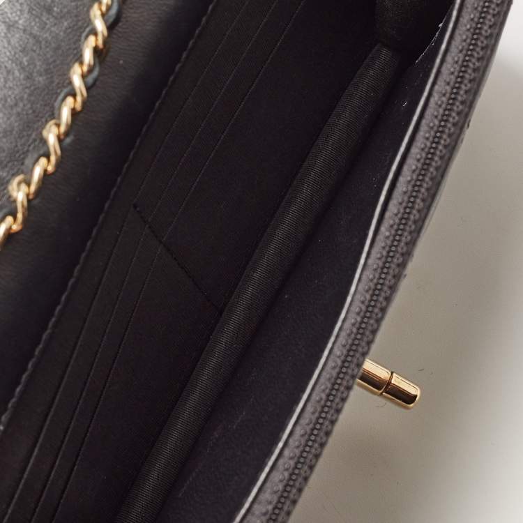 Pre Owned Chanel Black Quilted Leather Trendy CC Wallet On Chain