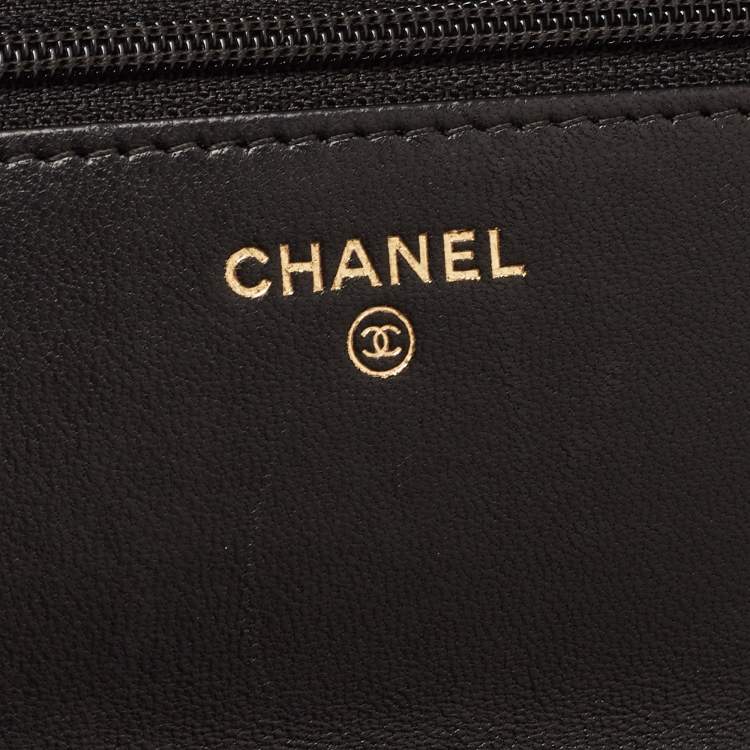 Pre Owned Chanel Black Quilted Leather Trendy CC Wallet On Chain
