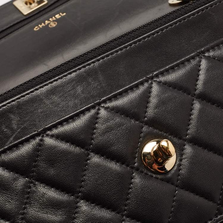 Pre Owned Chanel Black Quilted Leather Trendy CC Wallet On Chain