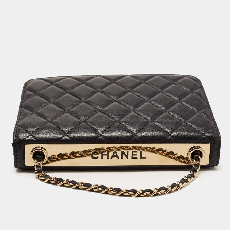 Pre Owned Chanel Black Quilted Leather Trendy CC Wallet On Chain