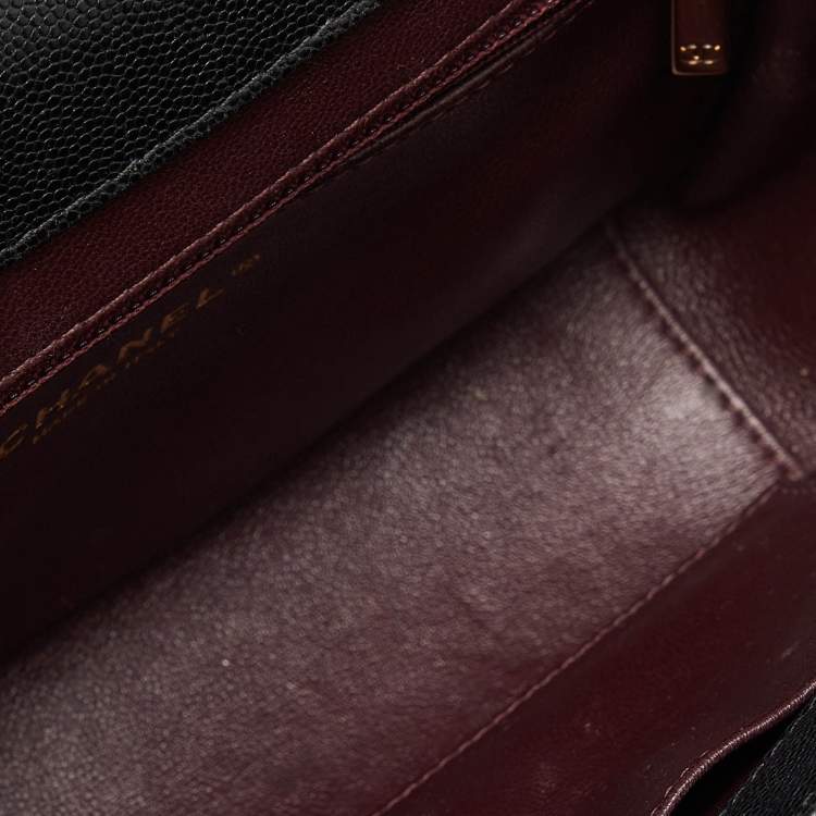 Pre Owned Chanel Black Caviar Leather Business Affinity Chain Flap Bag