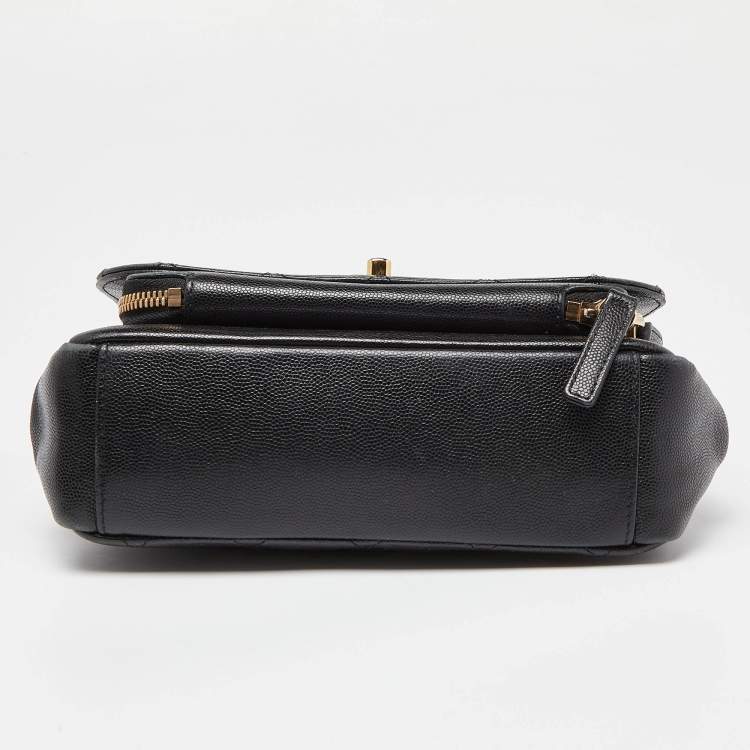 Pre Owned Chanel Black Caviar Leather Business Affinity Chain Flap Bag