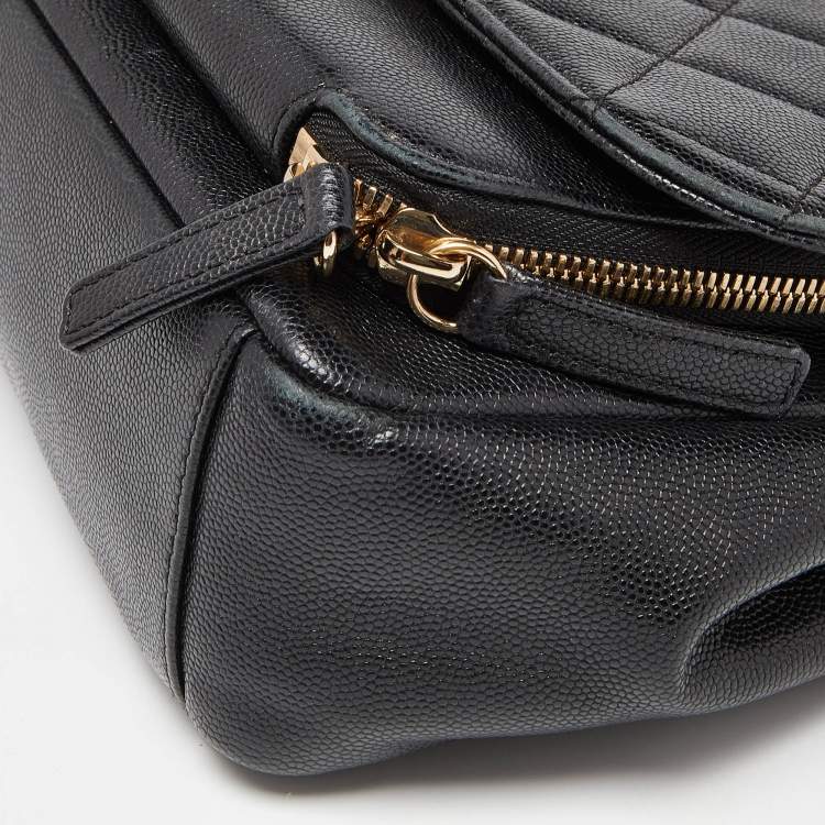 Pre Owned Chanel Black Caviar Leather Business Affinity Chain Flap Bag