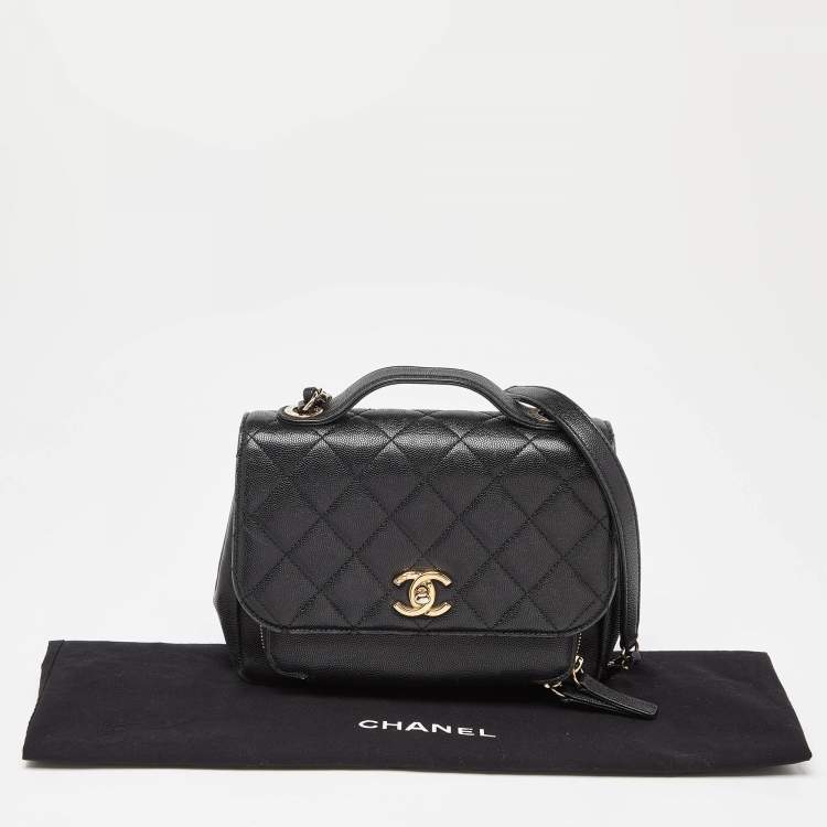 Pre Owned Chanel Black Caviar Leather Business Affinity Chain Flap Bag