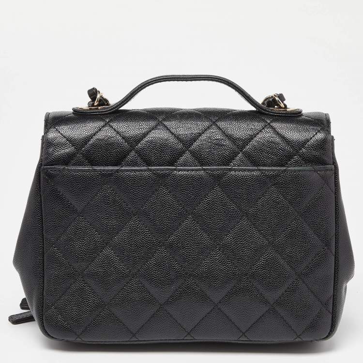 Pre Owned Chanel Black Caviar Leather Business Affinity Chain Flap Bag